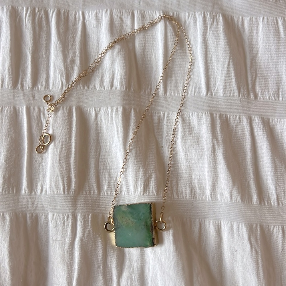 Vermeil gold jade necklace